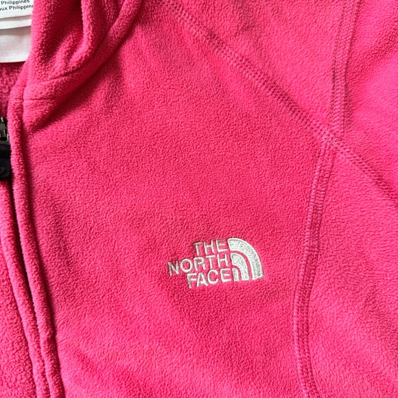The North Face W’s Pink Large Ruched Pocket Fleece Hoodie Winter Ski Layer - Picture 5 of 8
